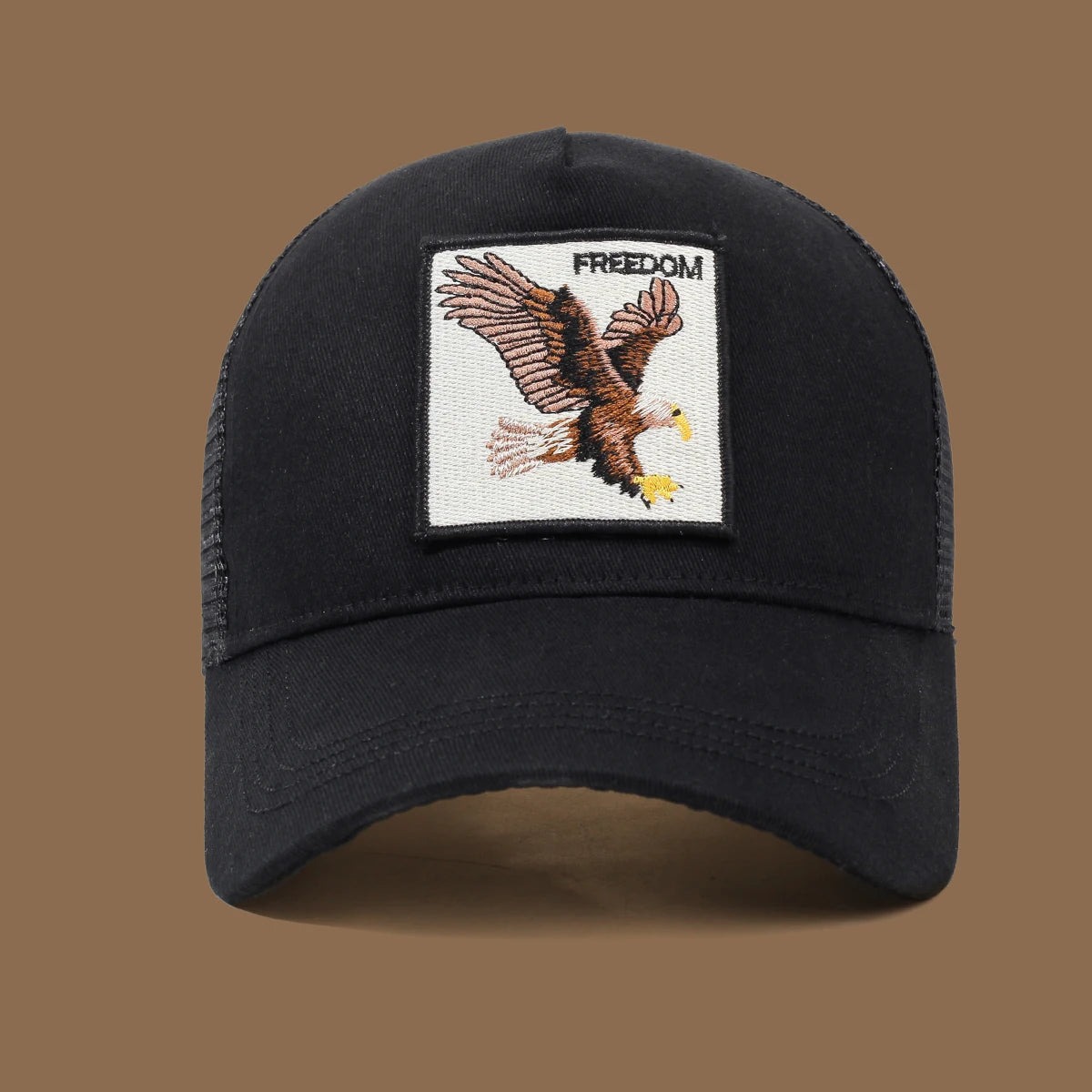 Gorra de camionero unisex con águila bordada y aplique: ideal para el día a día, para hacer deporte y como protección solar