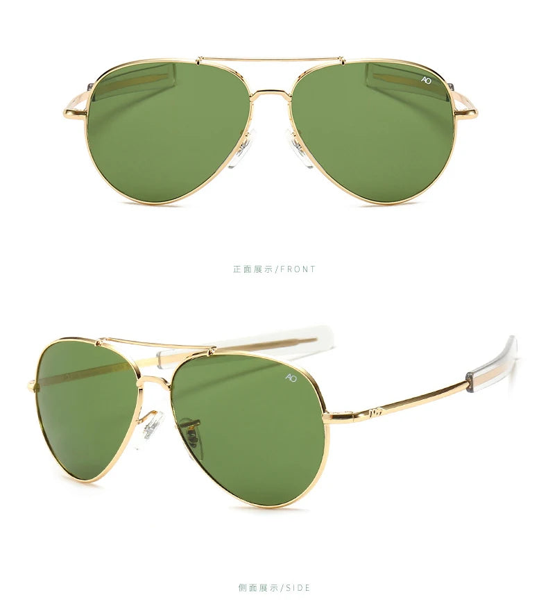 AO Aviation herre-retro-solbriller, moderigtige pilotbriller, American Optical solbriller til kvinder, unisex, metal, UV400 solbriller, Gafas AO57