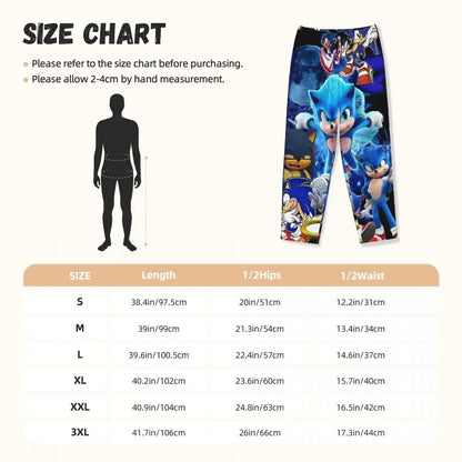 Custom Printed Womens Soniced Pajama Pants Hedgehog Game Sleepwear Sleep Lounge Bottoms with Pockets