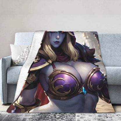 Warm BlanketStudents Travel World of Warcraft  Sylvanas Windrunner Throw Blanket  Flannel Bedspread For Home Decor Bed Cover