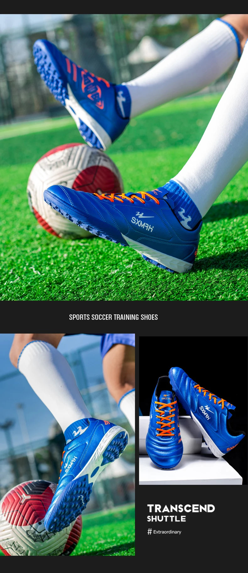 Double Star Herren-Fußballschuhe aus echtem TF-Turf, für Grundschüler, Jugendliche, Erwachsene & Kinder, professionelles Training und