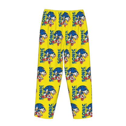 Custom Printed Womens Soniced Pajama Pants Hedgehog Game Sleepwear Sleep Lounge Bottoms with Pockets
