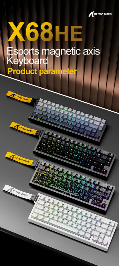 Magnetic Gaming Keyboard ATTACK SHARK X68HE X68PRO HE and FREEWOLF F68 Wired F68Pro Wireless for Pro Gaming 0.01mm Rapid Trigger