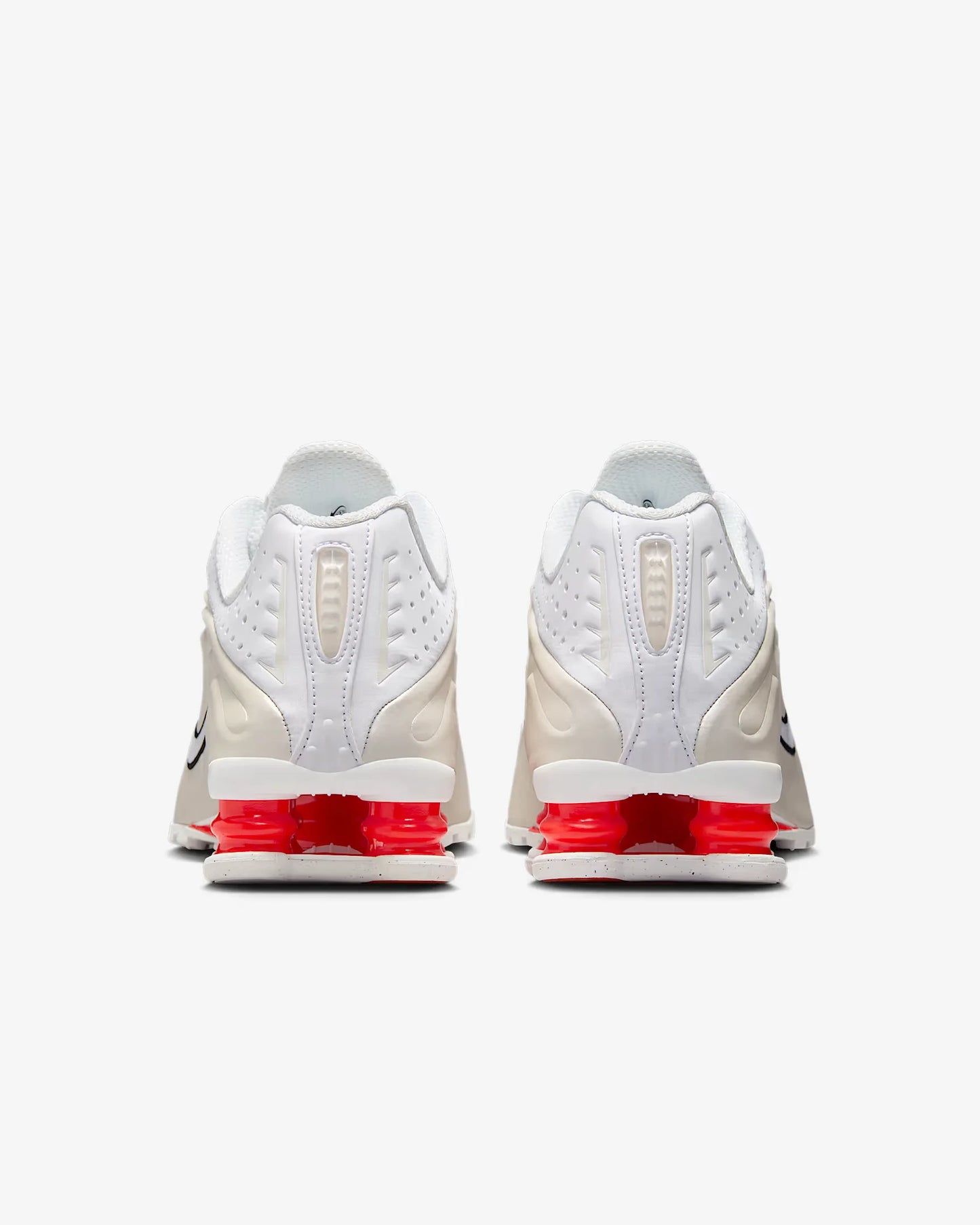 Nike Shox R4 Women's Running Shoes Low-Top Casual Comfort Breathable Wear-Resistant Support White Sail Crimson AR3565-103
