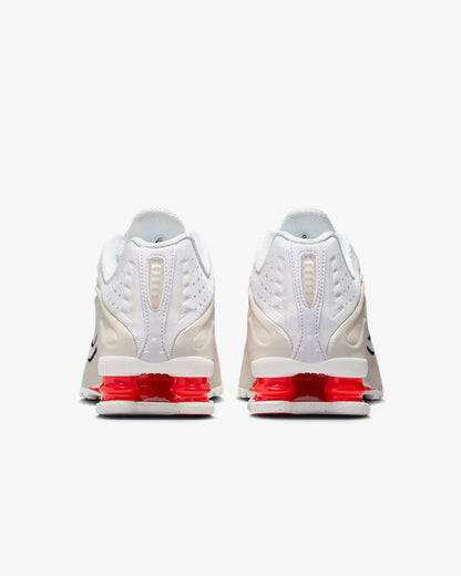 Nike Shox R4 Women's Running Shoes Low-Top Casual Comfort Breathable Wear-Resistant Support White Sail Crimson AR3565-103