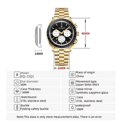 2026 New PAGANI DESIGN Mens Watches Quartz Speed Sports Chronograph Watch For Men Waterproof Luminous AR Sapphire Man Gift Clock