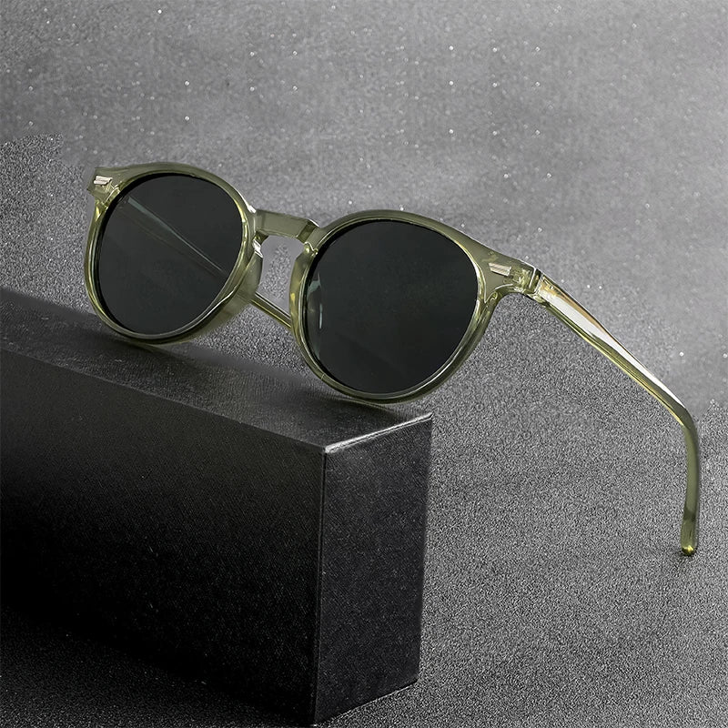 HBK Fashion polariserede solbriller til mænd, runde TR90-stel, modesolbriller til kvinder, kørsel, sport, UV400, Lunette De Soleil Homme
