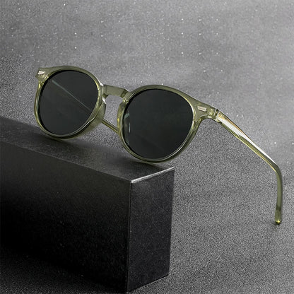 HBK Fashion polariserede solbriller til mænd, runde TR90-stel, modesolbriller til kvinder, kørsel, sport, UV400, Lunette De Soleil Homme
