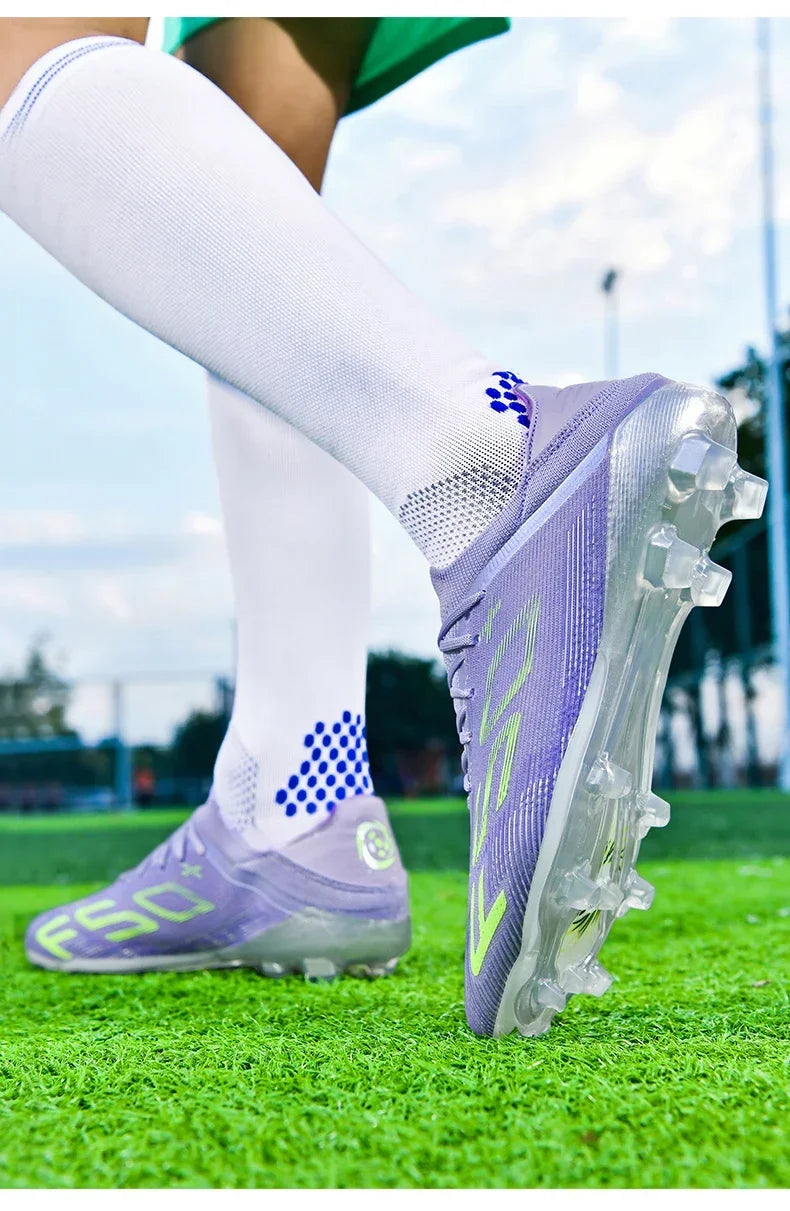 Nouvelles chaussures de football pour hommes, chaussures de match, crampons pour terrain en gazon, baskets de haute qualité, chaussures de futsal pour intérieur, chaussures montantes antidérapantes pour extérieur, meilleu
