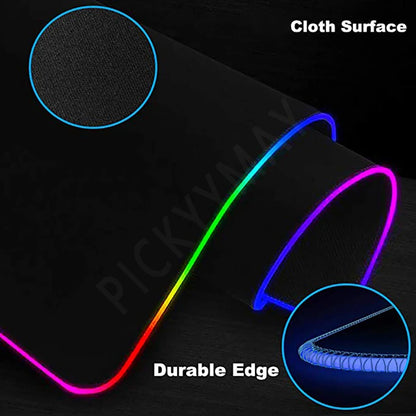 World Of Warcraft RGB Mousepad Large Gaming Mousepads Luminous Mouse Pad WOW Big Desk Pad LED Mouse Mat Backlit Keyboard Mats