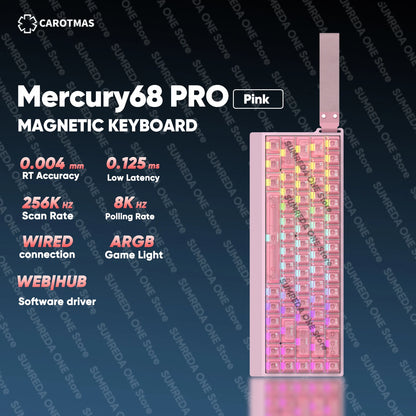 IROK Mercury68 Max Magnetic Mechanical Gaming Keyboard, 68-Key Wired 8K Rapid Trigger Keyboard with Hall Effect Switches, Hot-Swappable RGB Gaming Keyboard