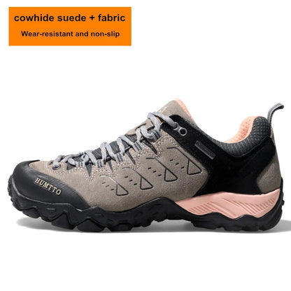 HUMTTO Trekking Shoes for Women Winter Hiking Shoes Women's Waterproof New Luxury Designer Climbing Leather Casual Woman Sneakers