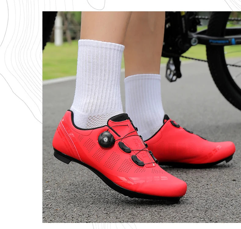 Men Cycling Shoes Road Bikes Women Racing Competition Self-Locking Speed Cycling Sports Shoes Women Spd Cleats Cycling Shoes