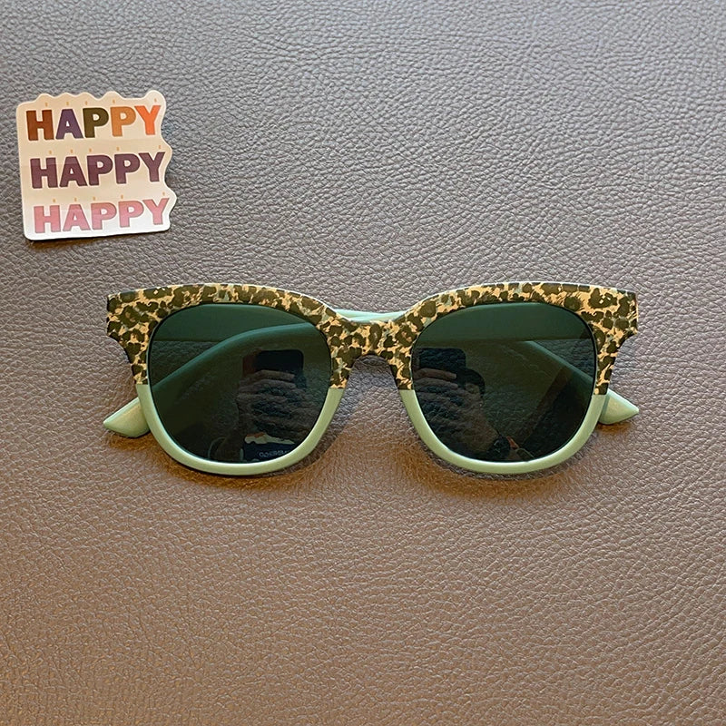 New Children Vintage Leopard Print Square Sunglasses UV400 Outdoor Fashion Girls Boys Protection Sunglass Kids Sun Glasses