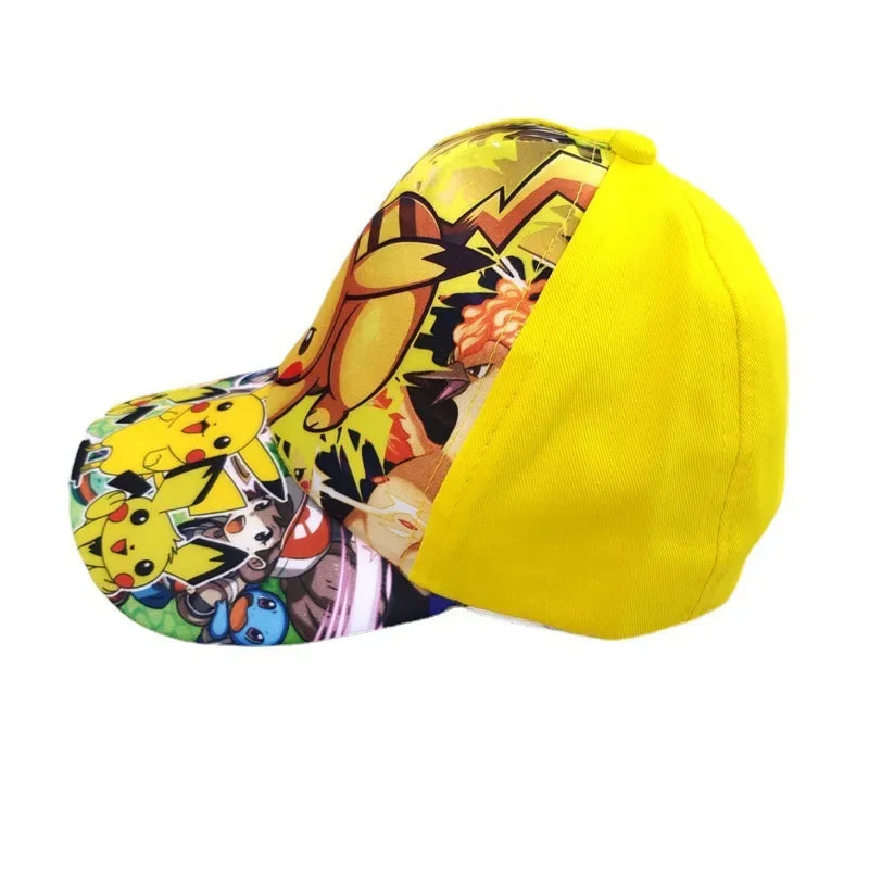 Pokémon Go Anime-figur Pikachu Polyester-baseballkasket med tryk Tegneserie-kasket med skygge Børnedragt Dekoration Fødselsdagsgaver