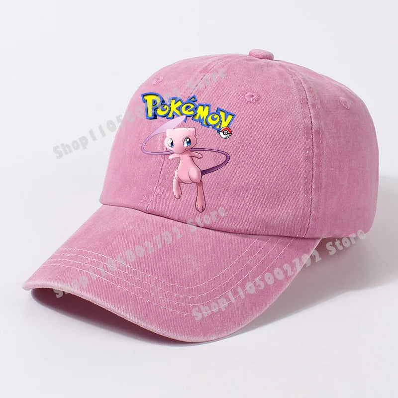 Pokémon-baseballkasketter, Pikachu, kawaii, anime-figurer, solhatte, sommer, udendørs, forældre og børn, solhat, trendy kasket med andetunge, gave