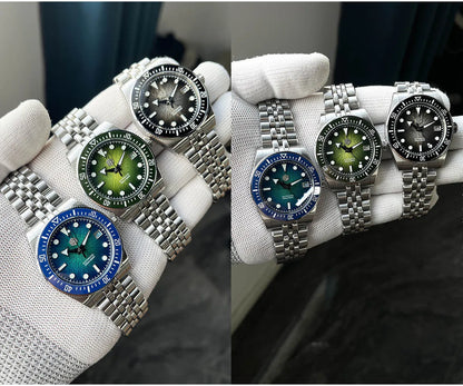 San Martin 37.5mm 40mm Men Diver Watch Miyota 9015 Enamel Dial Luxury Automatic Mechanical Wristwatch Waterproof 200m SN0148