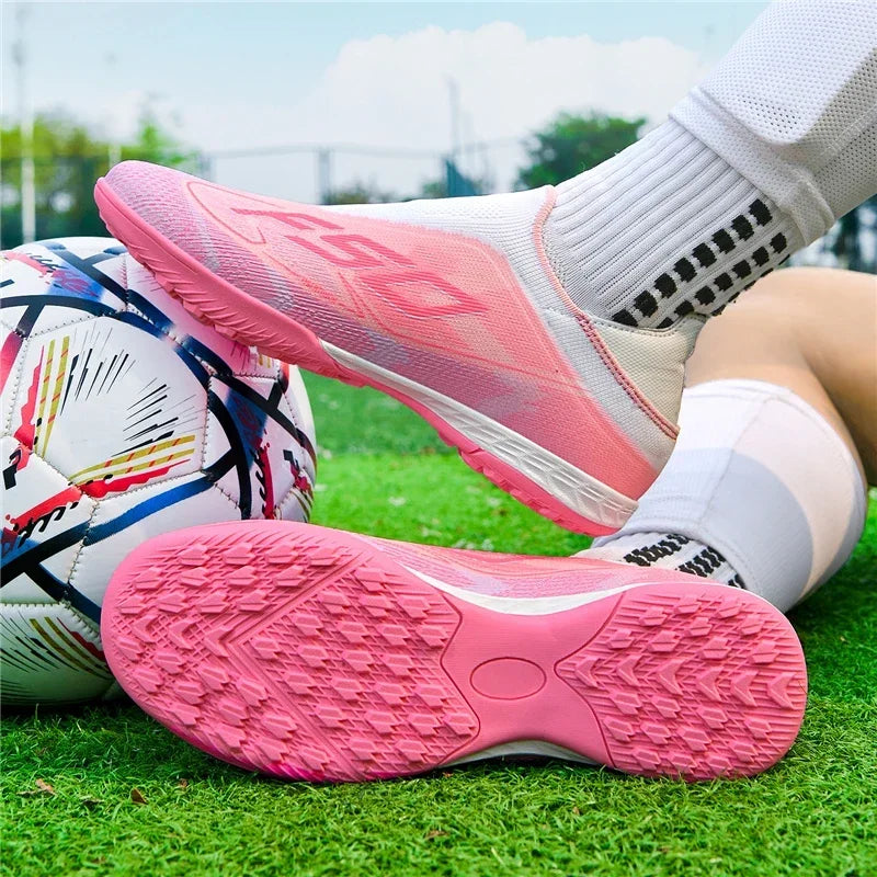 Nouvelles chaussures de football pour hommes, chaussures de sport à cheville haute, respirantes, pour futsal, antidérapantes, ultra-légères, chaussures de football de haute qualité pour matchs en extérieur.