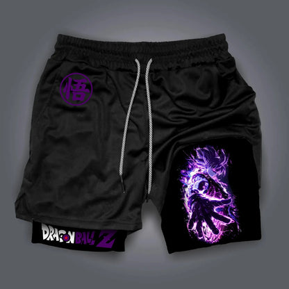 2026 Summer Dragon Ball Oversized 2-in-1 Shorts High Quality Cotton Vegeta & Goku Super Saiyan Print Unisex Casual  for Adults