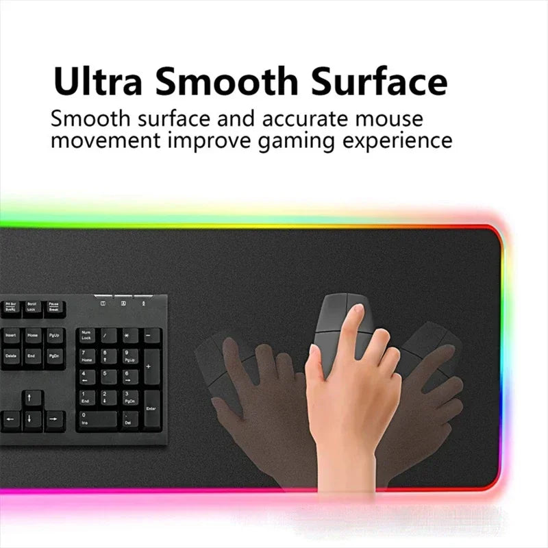 RGB Mouse Pad Game World Of Warcraft Large Table Pad Computer Accessories XXL Laptop Antislip Keyboard Pad LED Backlight Deskmat