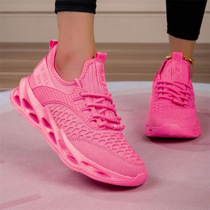 Rosa fritidssneakers för damer och herrar Blade-skor storlek 46 Lätta, andningsbara löparskor för herrar Sportiga sneakers i mesh