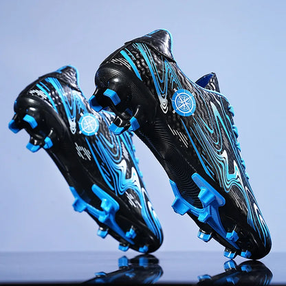 Plus Size Children Firm Ground Soccer Shoes Male Outdoor Primary and Secondary School Students Broken Nails Training Shoes Race