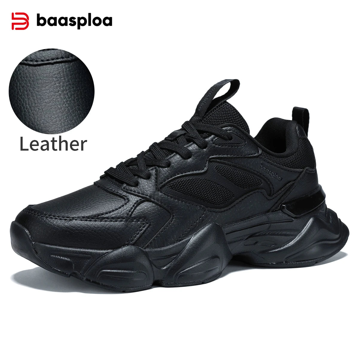 Baasploa Women's Walking Shoes Lightweight Mesh Breathable Sport Shoes Comfortable Soft Leather Casual Sneakers