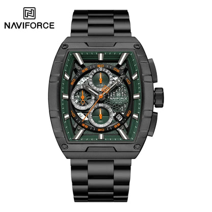 NAVIFORCE Top Brand Men's Watches Luxury Tonneau Quartz Wristwatch Waterproof Chronograph Watch for Men 2025 Auto Date Clock