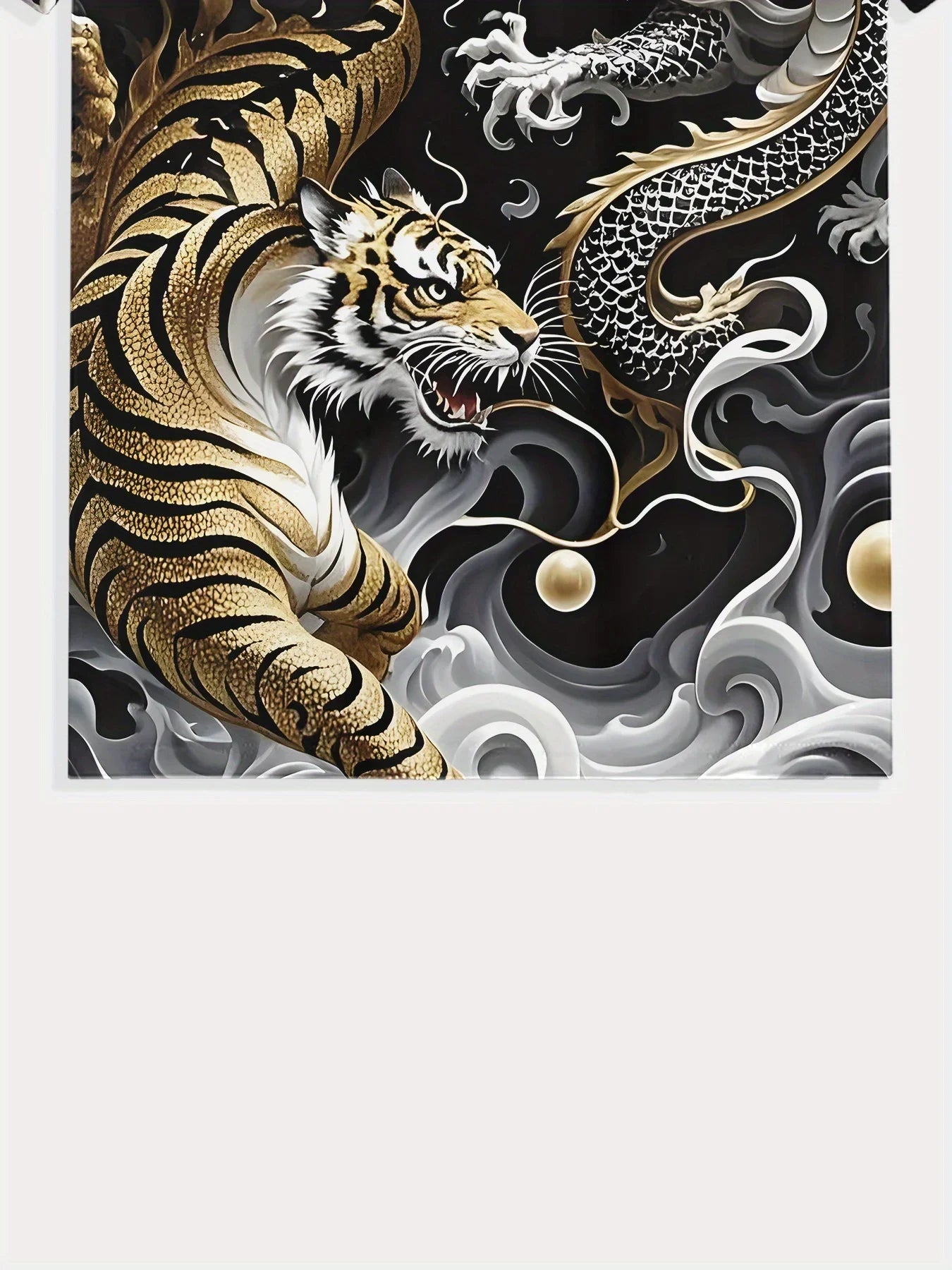 Pánske letné tričko s grafikou Dragon & Tiger Duel, ležérne tričko s krátkym rukávom, módna ležérna košeľa s okrúhlym výstrihom 2025