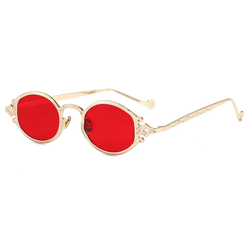 Cateye Street Shoot solbriller til mænd og kvinder, retro, steampunk, gotiske, ovale solbriller med udskåret metalstel, Gafas sol mujer