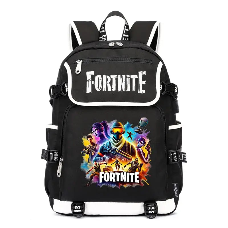 Zaino Fortnites di grande capienza, borsa a tracolla casual con porta USB, unisex, in stile anime, zaino scolastico per studenti, nuovo e alla moda, regalo di cancelleria