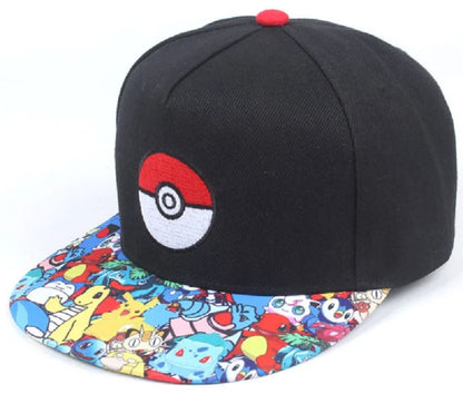 Pokémon-baseballkasket, Pikachu-hat, Pokémon-cosplay-hiphop-kasket til piger, drenge, børn, anime-figurer, legetøj, gave, tegneseriehat