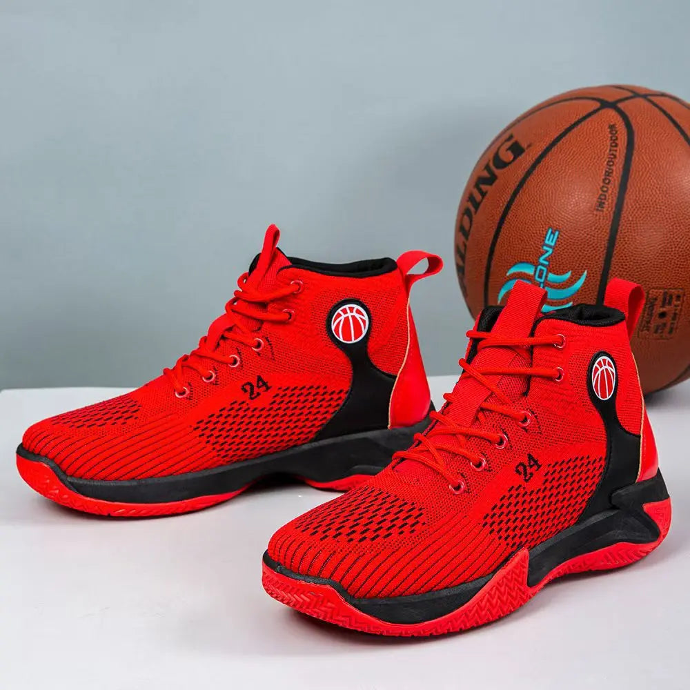Große High-Top-Sportschuhe für Herren, lässig, atmungsaktiv und bequem, mit dicker Sohle – Basketballschuhe und Laufschuhe