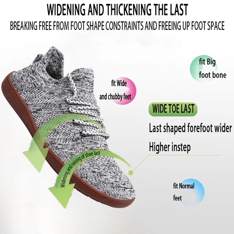 Unisex Minimalist Barefoot Shoes Lightweight Breathable Wide Toe Sneakers for Outdoor Casual Walking