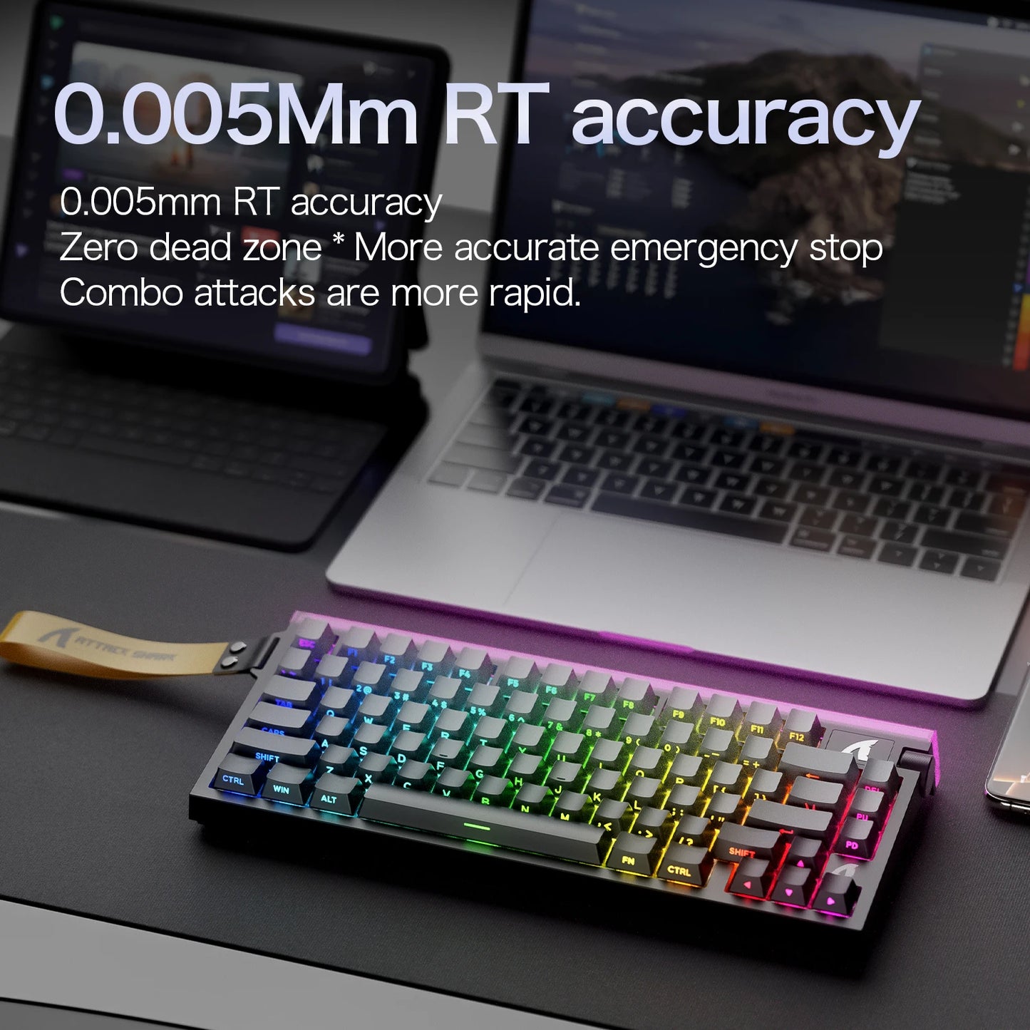 ATTACK SHARK R85 HE 8000Hz RGB Rapid-Trigger-Tastatur, 0.005mm RT-Genauigkeit, kabelgebundene Gaming-Tastatur, magnetischer Hall-Effect-Switch