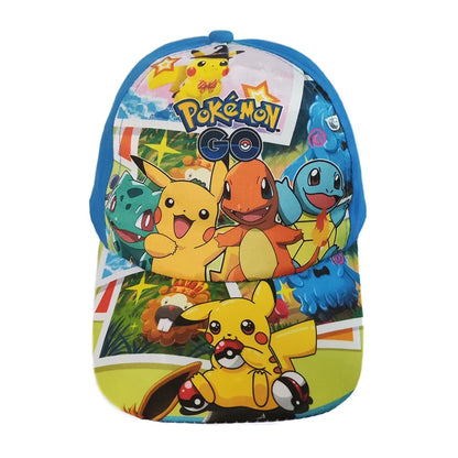 Pokémon-baseballkasket, Pikachu-hat, Pokémon-cosplay-hiphop-kasket til piger, drenge, børn, anime-figurer, legetøj, gave, tegneseriehat