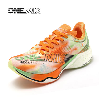 ONEMIX Nylon Carbon Board Marathon Running Racing Shoes, Professional Stable Support, Shock Relief, Ultra-light Rebound Sneakers