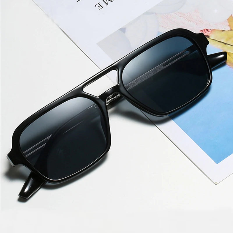 Square Small Frame Double Beam Sunglasses Pilot Retro Sunglasses Instagram Popular Classic Sunglasses 3517