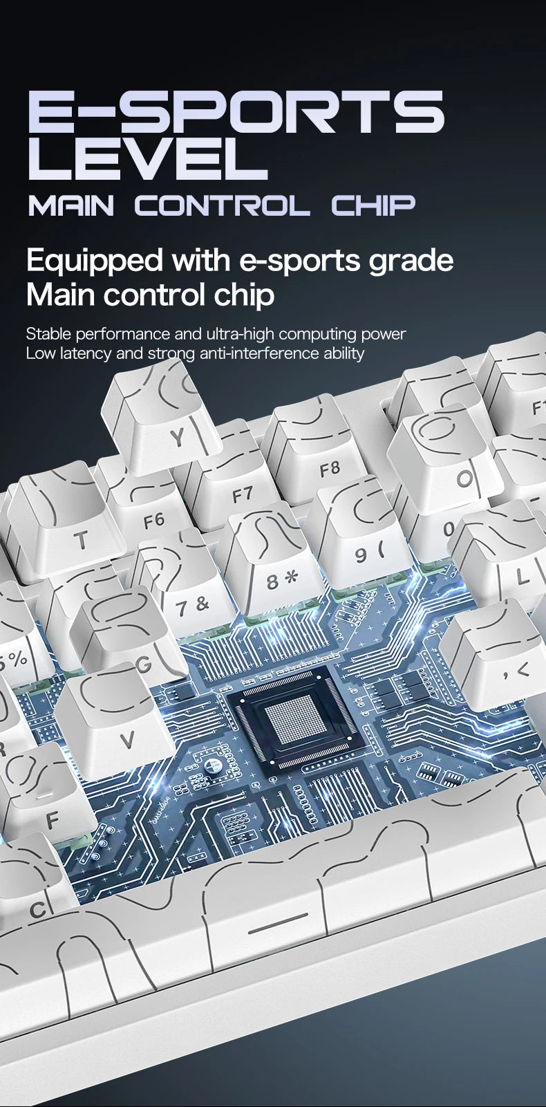ATTACK SHARK R82 HE 75% Magnetic Keyboard 8000Hz Rapid Trigger 0.005mm RT 0.08ms Latency RGB Wired Gaming Keyboard