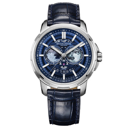 Relógio mecânico masculino totalmente automático BORIAGE(BOAIJIUA) — design original, resistente à água e luminoso