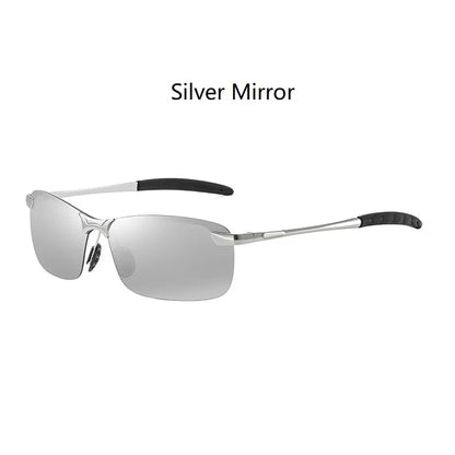 Classic Metal Men Polarized Sunglasses Fashion Driving Fishing Half Frame Retro Sun Glasses Luxury Brand Designer Eyewear UV400