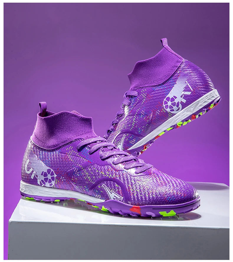 New Men Football Boots Training Soccer Shoes Breathable Grass Cleats Match Long Spikes Indoor Sneakers Ultralight Drop Shipping