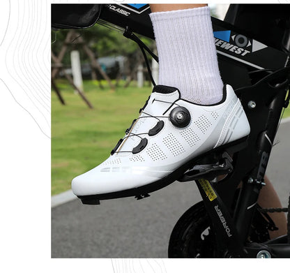 Men Cycling Shoes Road Bikes Women Racing Competition Self-Locking Speed Cycling Sports Shoes Women Spd Cleats Cycling Shoes