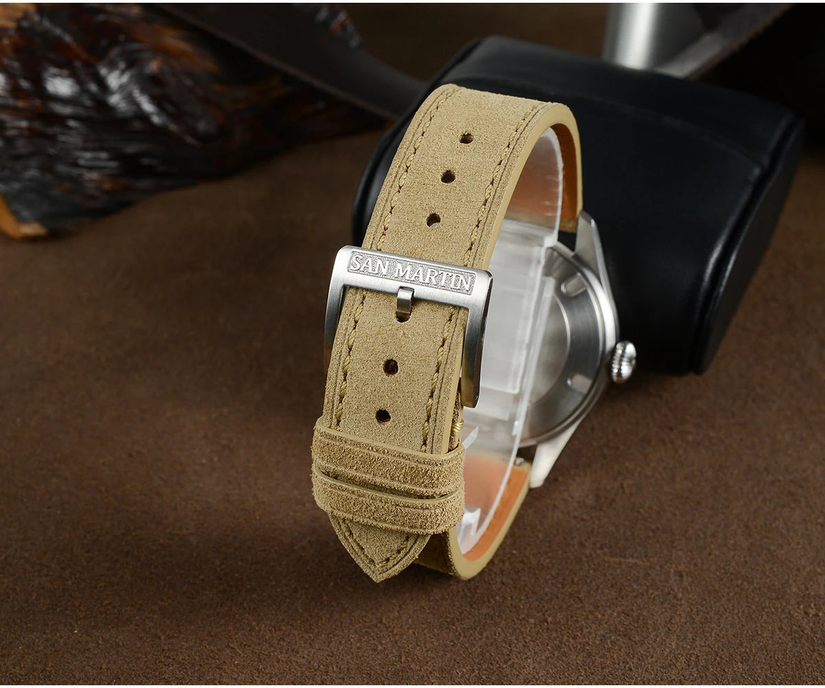 San Martin 39.5mm Men Pilot Watch YN55 Automatic Mechanical Aviation Watches Chinese Style Original Design SN0033 Field Watch