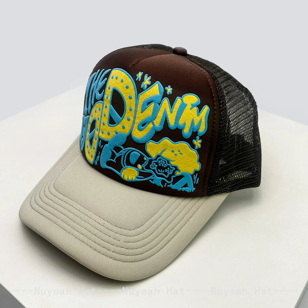 Casquettes de baseball unisexes originales imprimées en 3D avec lettres, casquettes de camionneur respirantes à motifs colorés et à visière pare-soleil, en maille polyvalente