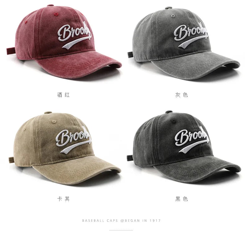 Brooklyn Baseball Caps Embroidery Breathable Retro Style Unisex Comfort Trendy Fashion Summer Hat Sun Protection Curved Brim
