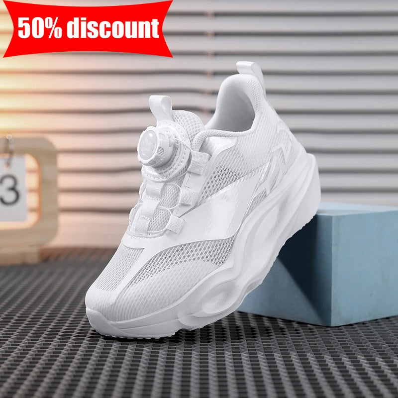 Children Sneakers Fashion Thick Soft Sole Cushioning Elastic Casual Comfortable Tennis Shoes New Lightweight Mesh Jogging Shoes