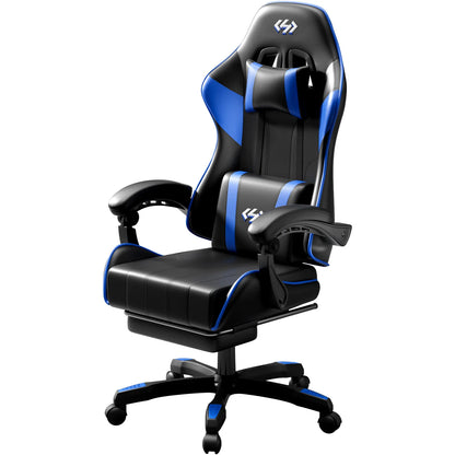 Sedia gaming ergonomica, sedia da ufficio per computer con poggiapiedi e poggiatesta, sedia da ufficio per adulti con altezza e schienale regolabili