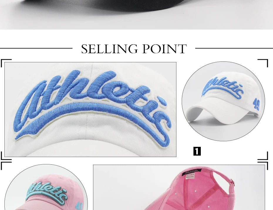 Big Letter Embroidery Baseball Cap Men Summer Casual Women Fashion Snapback Cotton Caps Visor Hip Hop Hat Autumn Adjustable