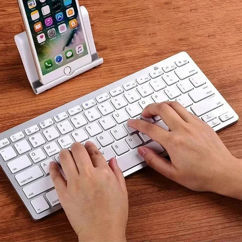 Mini Bluetooth Wireless Keyboard - 78 Keys Portable for PC/Tablet/Smartphone, Compatible with iPad, Compact Design forOffice